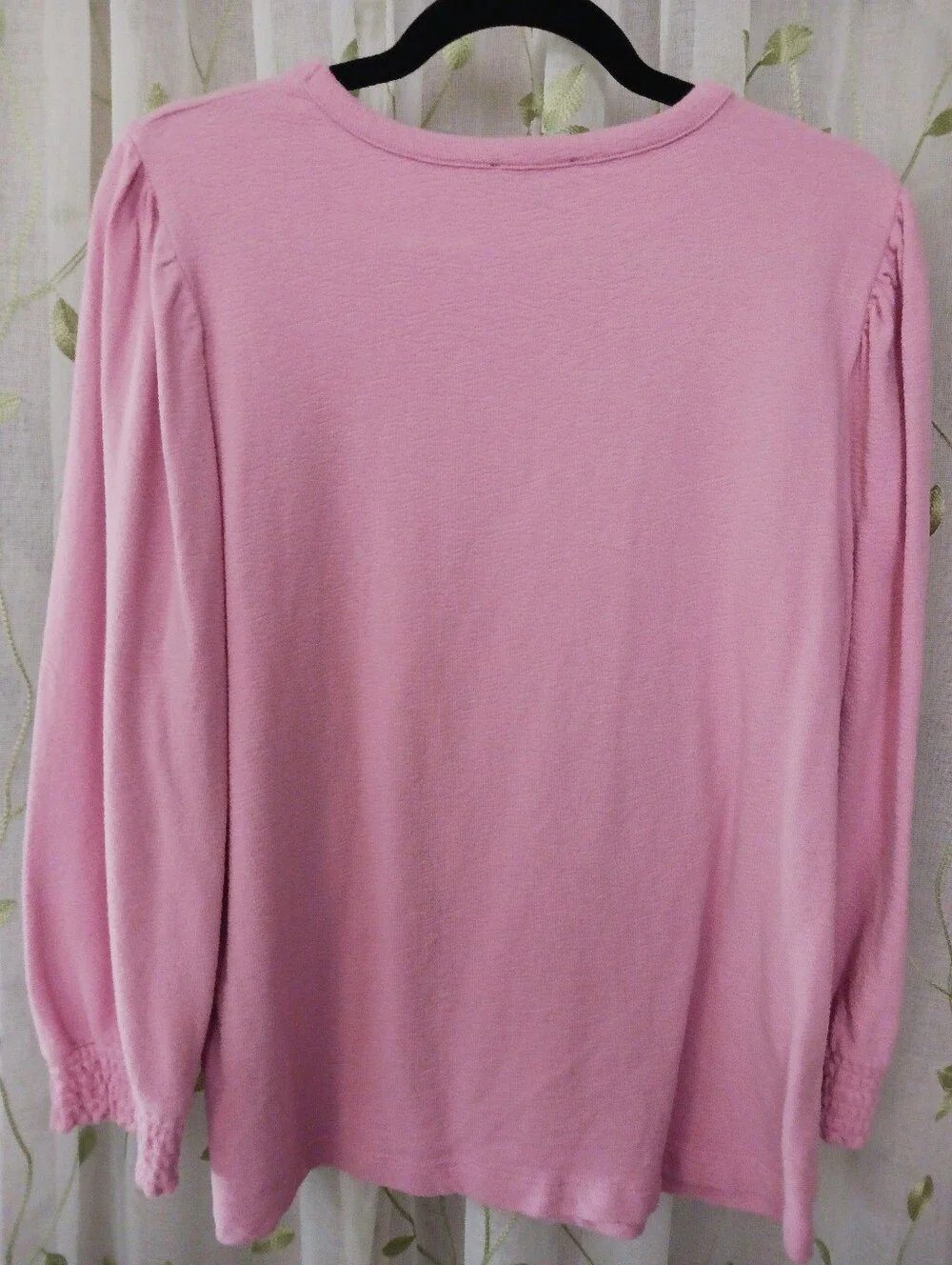 L J. Crew Three-quarter smocked-sleeve top